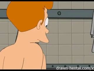 Futurama hentai - tắm có ba người