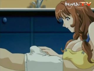 Breasty manga žmona dulkinimasis